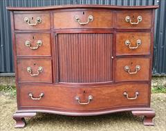 121020191760 Serpentine Front Antique Chest of Drawers Tambour 40¾W 21D 34H 7.JPG